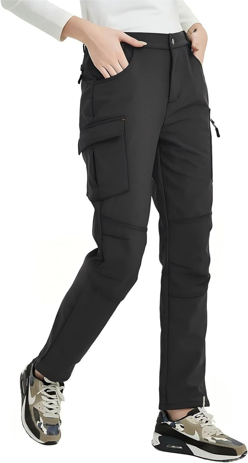 Lesemisi Store Women's Ski Snow Pants Fleece Lined Waterproof Outdoor Pant Insulated Hiking Pants for Winter - Image 1